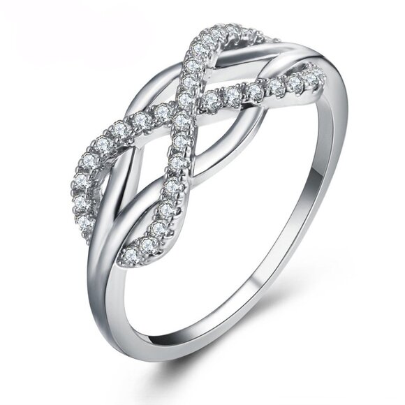 Infinity 925 Silver Unique designs Cross Ring for Women, VIP369 - Picture 1 of 4